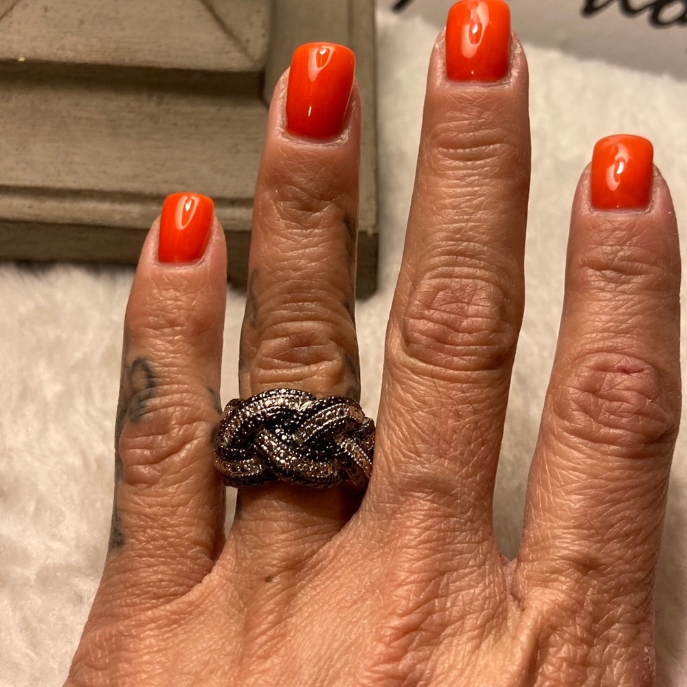 Chunky Black and Silver Ring Silver Ring